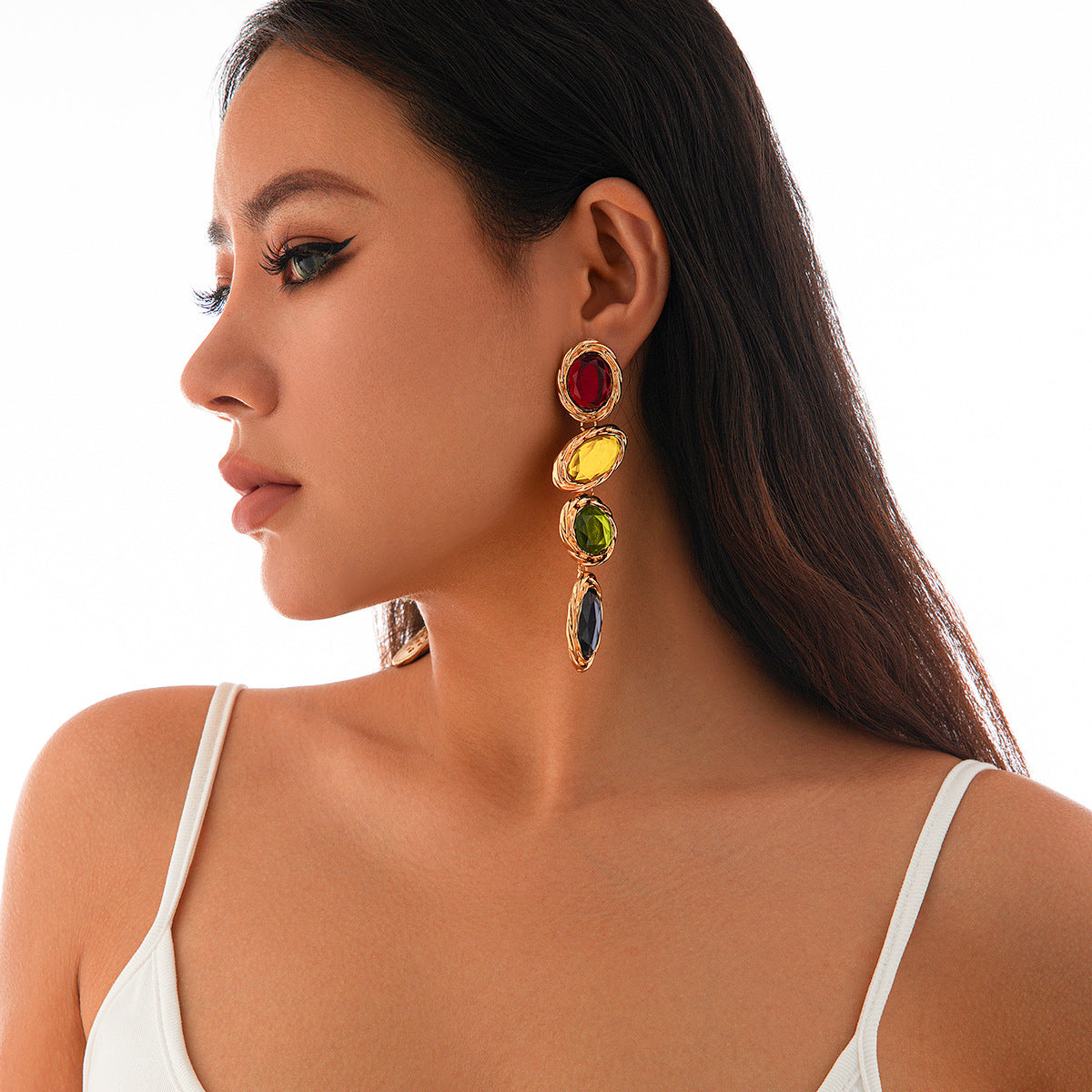 Bohemian Gemstone Tassel Earrings