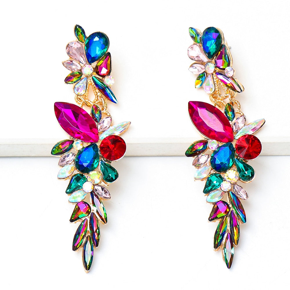 ✨ Colorful Rhinestone Drop Earrings