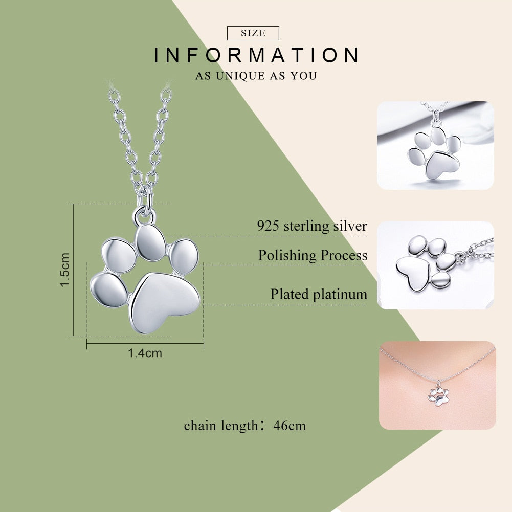 🐾 925 Silver Paw Print Necklace