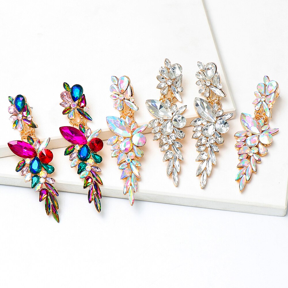 ✨ Colorful Rhinestone Drop Earrings