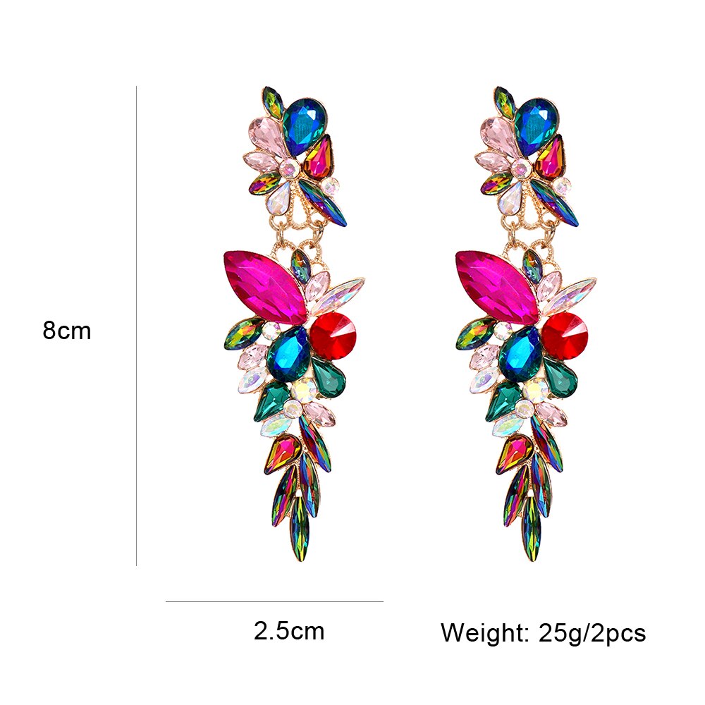 ✨ Colorful Rhinestone Drop Earrings