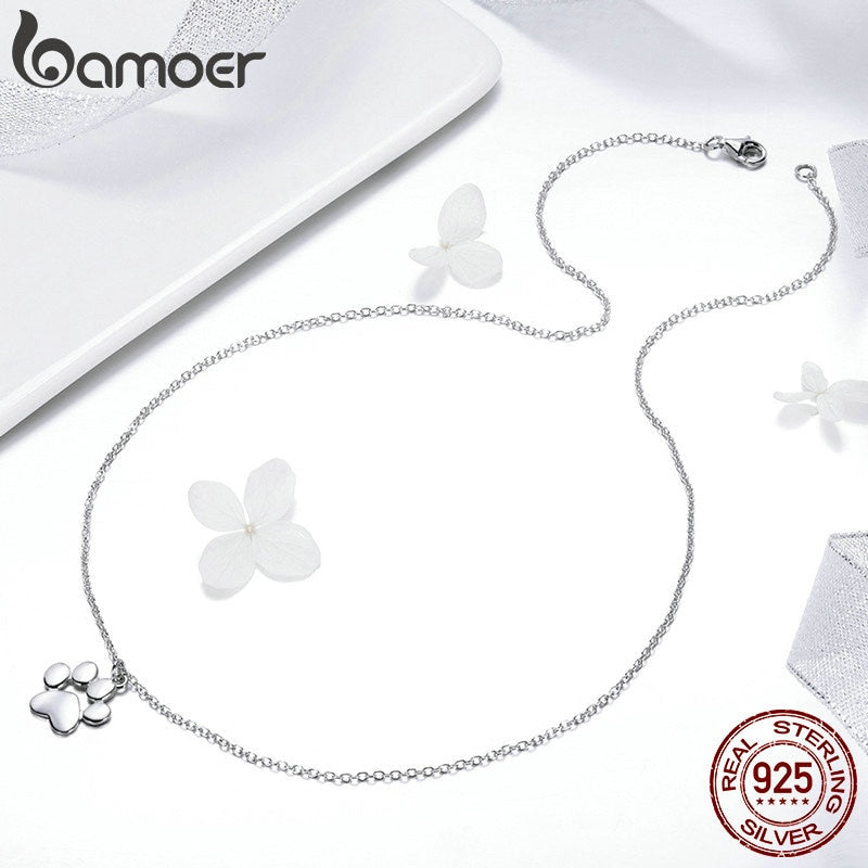 🐾 925 Silver Paw Print Necklace