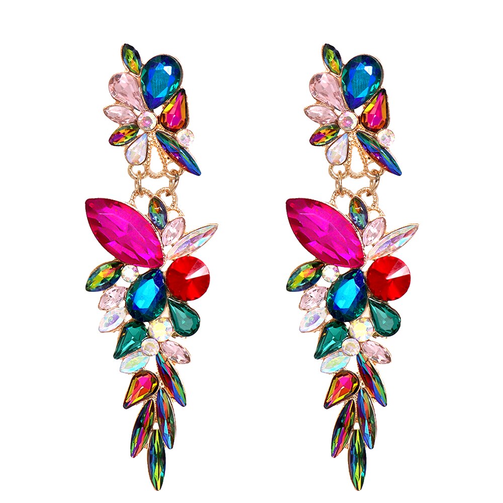 ✨ Colorful Rhinestone Drop Earrings